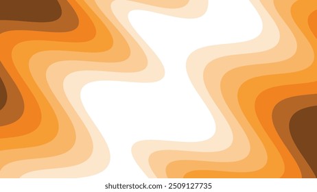 Orange wave paper cut abstract background for backdrop or presentation