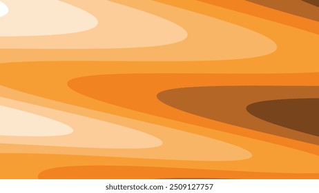 Orange wave paper cut abstract background for backdrop or presentation