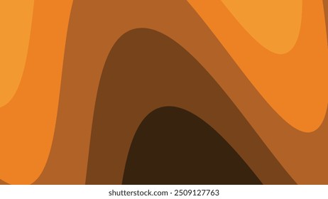 Orange wave paper cut abstract background for backdrop or presentation