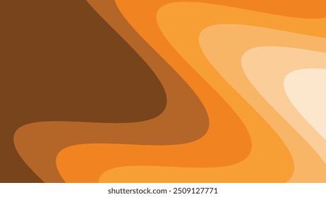 Orange wave paper cut abstract background for backdrop or presentation