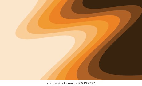Fondo abstracto de corte de papel de onda naranja para fondo o presentación