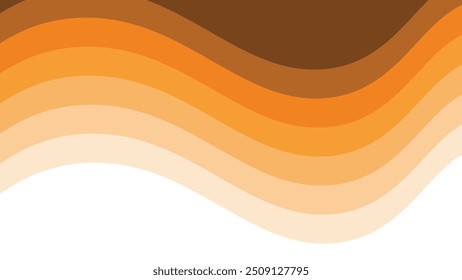 Orange wave paper cut abstract background for backdrop or presentation