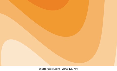 Orange wave paper cut abstract background for backdrop or presentation