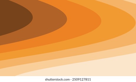 Orange wave paper cut abstract background for backdrop or presentation