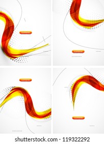 Orange wave pattern vector set