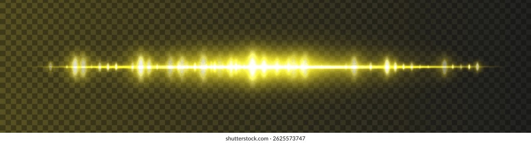 Orange waveform with moderate glow and sharp amplitude peaks on dark transparent background. Great for sound recording apps, music editing interfaces, or streaming visuals.