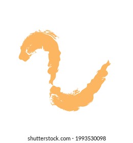 icono de pintura de pincel de ondas anaranjadas