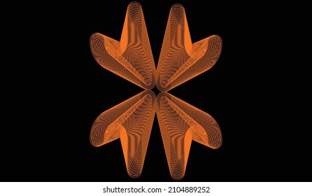 Orange waves figure and black wallpaper vector design