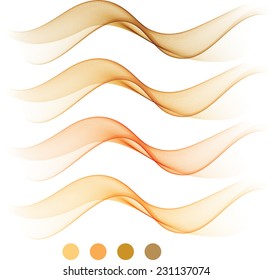 Orange waves isolated on white