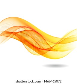 Orange waves on white background