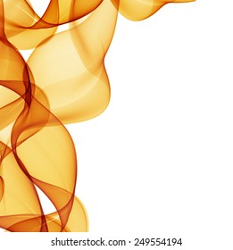 Orange waves on white background