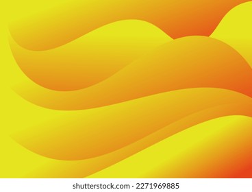 Orange waves on a yellow background for banner, web , poster