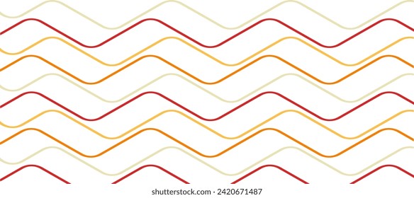 orange waves outline decorative design background