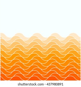 Orange waves sea ocean vector illustration abstract pattern background colorful wallpaper water
