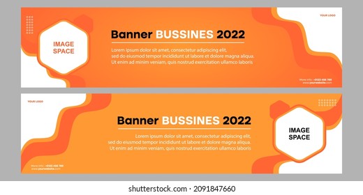 Orange Wavy Banner Bussines Set