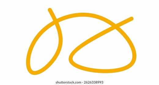 orange wavy curly line vector. orange wavy line stroke. Swoosh, swash underline stroke. Abstract orange wavy thin line. Scribble element.