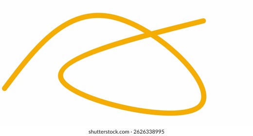 orange wavy curly line vector. orange wavy line stroke. Swoosh, swash underline stroke. Abstract orange wavy thin line. Scribble element.