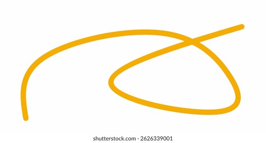 orange wavy curly line vector. orange wavy line stroke. Swoosh, swash underline stroke. Abstract orange wavy thin line. Scribble element.