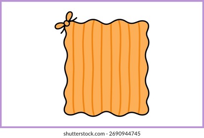 Marco ondulado naranja con Clipart de borde de coqueta de arco