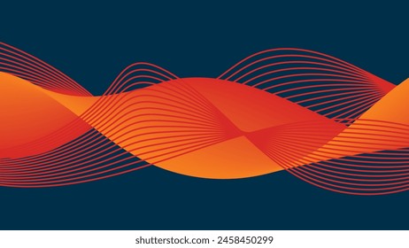 Orange wavy gradient background. blurred background. Background for web cover, presentation, banner, poster.