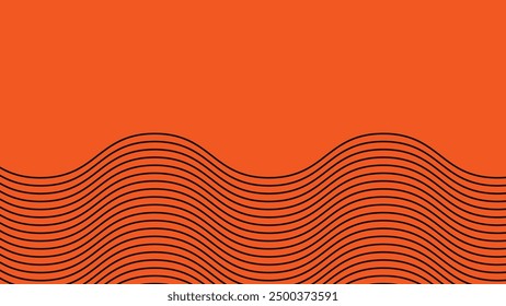 Orange wavy line pattern abstract background for backdrop or presentation