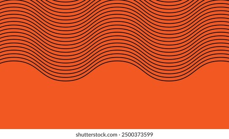 Orange wavy line pattern abstract background for backdrop or presentation
