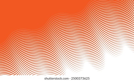 Orange wavy line pattern abstract background for backdrop or presentation