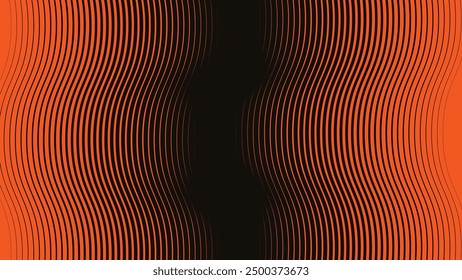 Orange wavy line pattern abstract background for backdrop or presentation
