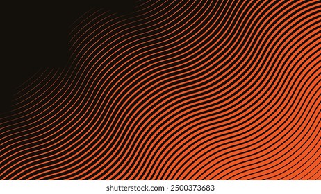 Orange wavy line pattern abstract background for backdrop or presentation