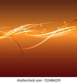 orange wavy lines, flames abstraction vector