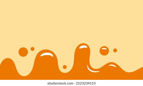 orange wavy liquid background. splashing honey design element. liquid space text bacground.