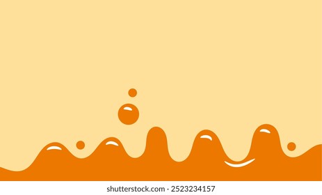fundo líquido ondulado laranja. elemento de design de mel splashing. espaço líquido fundo de texto.