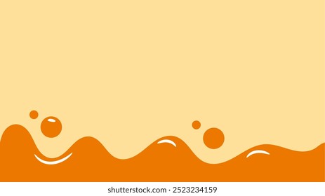 Fondo líquido ondulado naranja. elemento de diseño de miel salpicante. fondo de texto de espacio líquido.