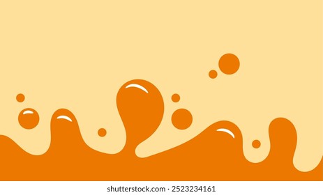 fundo líquido ondulado laranja. elemento de design de mel splashing. espaço líquido fundo de texto.
