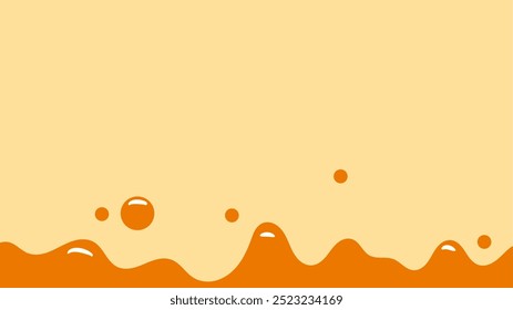Fondo líquido ondulado naranja. elemento de diseño de miel salpicante. fondo de texto de espacio líquido.
