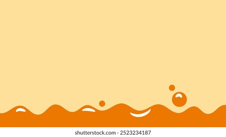 fundo líquido ondulado laranja. elemento de design de mel splashing. espaço líquido fundo de texto.