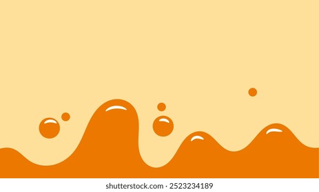 Fondo líquido ondulado naranja. elemento de diseño de miel salpicante. fondo de texto de espacio líquido.