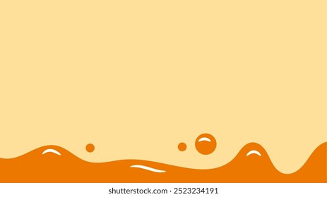 fundo líquido ondulado laranja. elemento de design de mel splashing. espaço líquido fundo de texto.