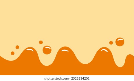 Fondo líquido ondulado naranja. elemento de diseño de miel salpicante. fondo de texto de espacio líquido.