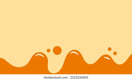 Fondo líquido ondulado naranja. elemento de diseño de miel salpicante. fondo de texto de espacio líquido.