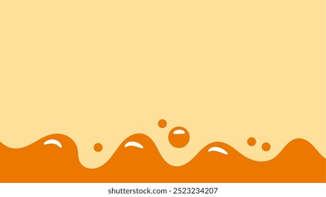 fundo líquido ondulado laranja. elemento de design de mel splashing. espaço líquido fundo de texto.