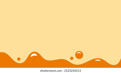 fundo líquido ondulado laranja. elemento de design de mel splashing. espaço líquido fundo de texto.