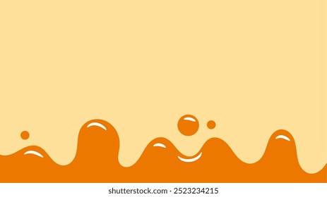 fundo líquido ondulado laranja. elemento de design de mel splashing. espaço líquido fundo de texto.