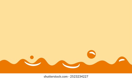 orange wavy liquid background. splashing honey design element. liquid space text bacground.