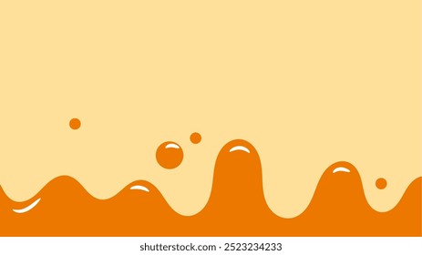 orange wavy liquid background. splashing honey design element. liquid space text bacground.