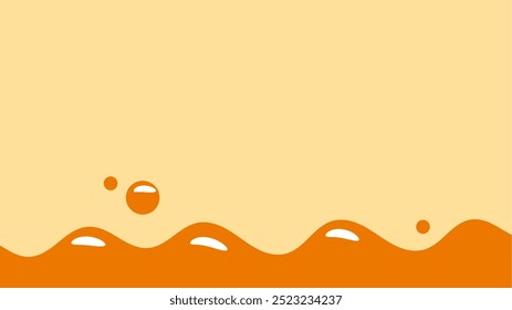 orange wavy liquid background. splashing honey design element. liquid space text bacground.