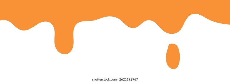 orange wavy liquid background. splashing honey design element. orange colored abstract dripping pattern for packaging design. flowing melted caramel on white background.
