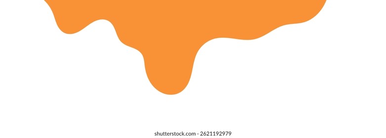 orange wavy liquid background. splashing honey design element. orange colored abstract dripping pattern for packaging design. flowing melted caramel on white background.