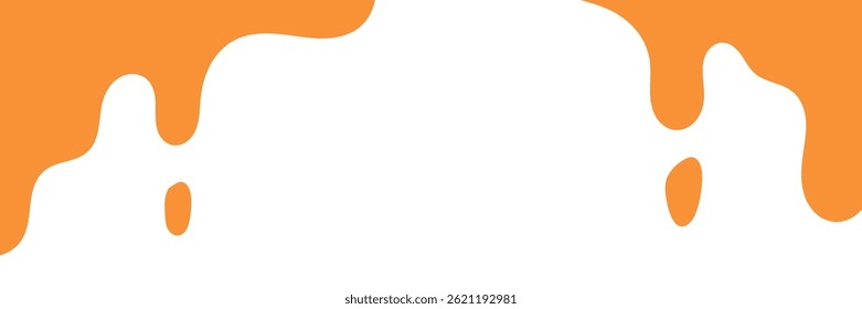 orangefarbener, wellenförmiger, flüssiger Hintergrund. spritzendes Honigdesign. orangefarbenes abstraktes Tropfmuster für Verpackungsdesign. fließender geschmolzener Karamelll auf weißem Hintergrund.