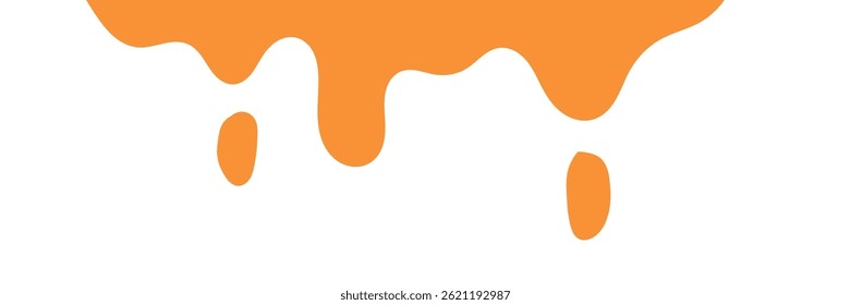 orange wavy liquid background. splashing honey design element. orange colored abstract dripping pattern for packaging design. flowing melted caramel on white background.